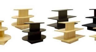 Purchase online 3 tiered wood display table for retail store