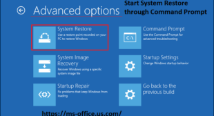 Method to Start System Restore through Command Prompt: