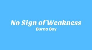 Lyrics of No Sign of Weakness Song