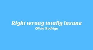 Right wrong totally insane Lyrics – Olivia Rodrigo