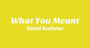 What You Meant Song Lyrics